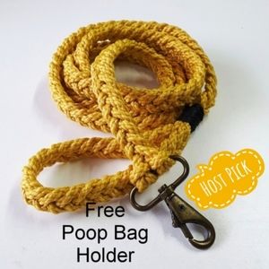 Pablo Mustard Yellow Braided Rope Dog Leash